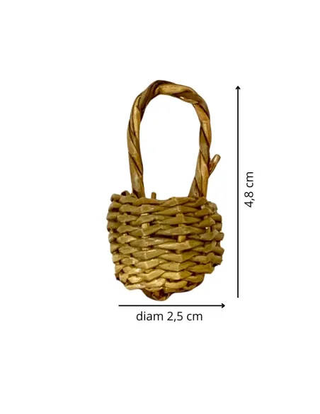 Cestino con manico in vimini per statue da 15 cm