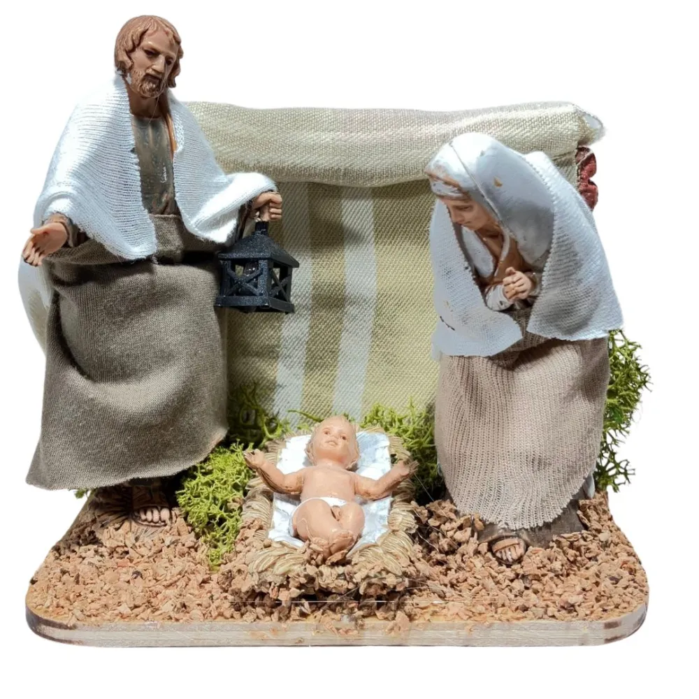 Animated 3-Piece Nativity Scene – 10 cm