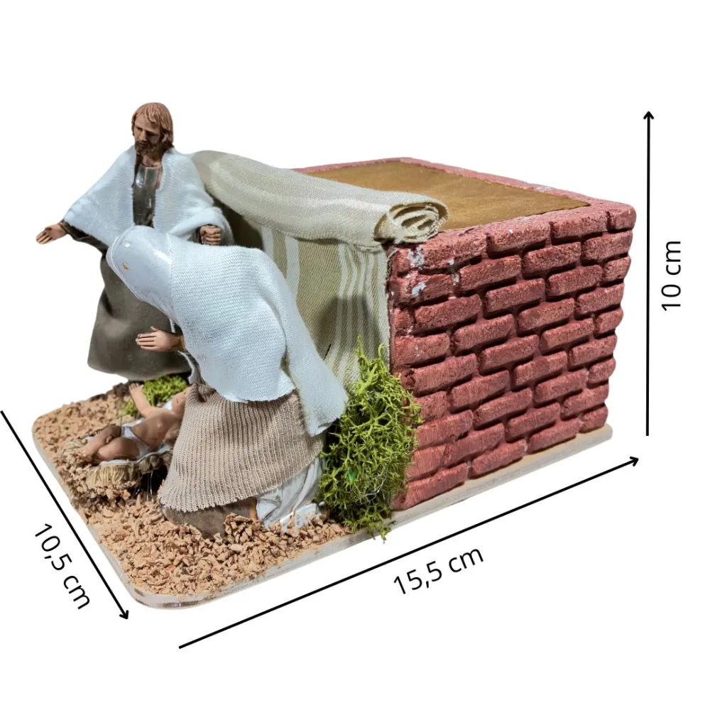 Animated 3-Piece Nativity Scene – 10 cm