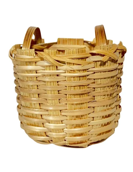 Cesto alto in vimini con doppio manico per statue da 25-30 cm