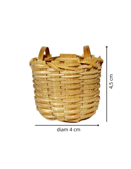 Cesto alto in vimini con doppio manico per statue da 25-30 cm
