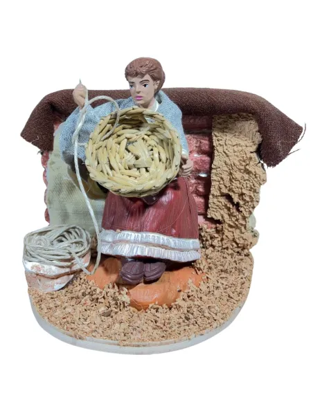 Animated 10 cm Oliver Woman Basket Weaver