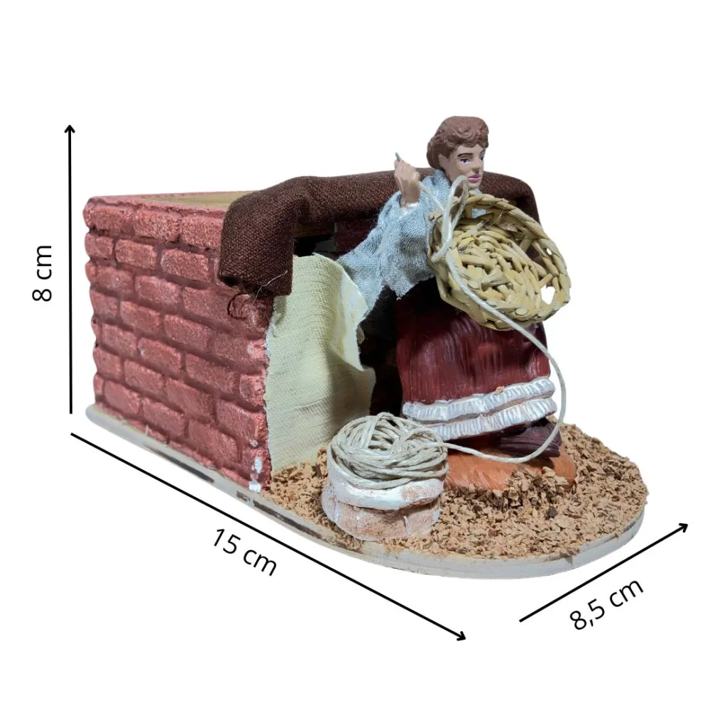 Animated 10 cm Oliver Woman Basket Weaver
