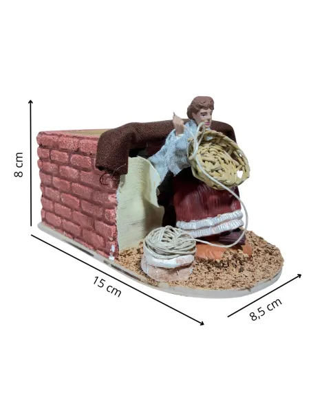 Animated 10 cm Oliver Woman Basket Weaver