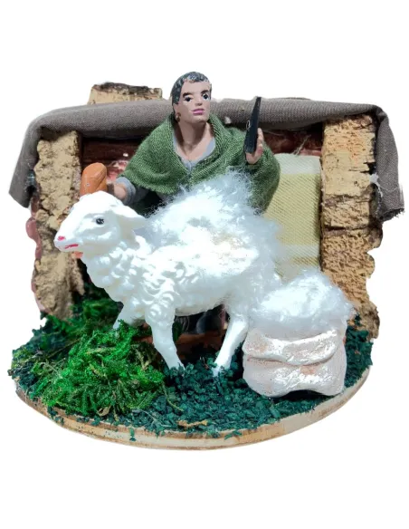 Tosatore Oliver con pecora 10 cm in movimento