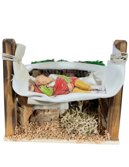 Animated 10 cm Landi Man on Hammock