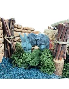 Asino che bruca in movimento per statue da 10 cm 2