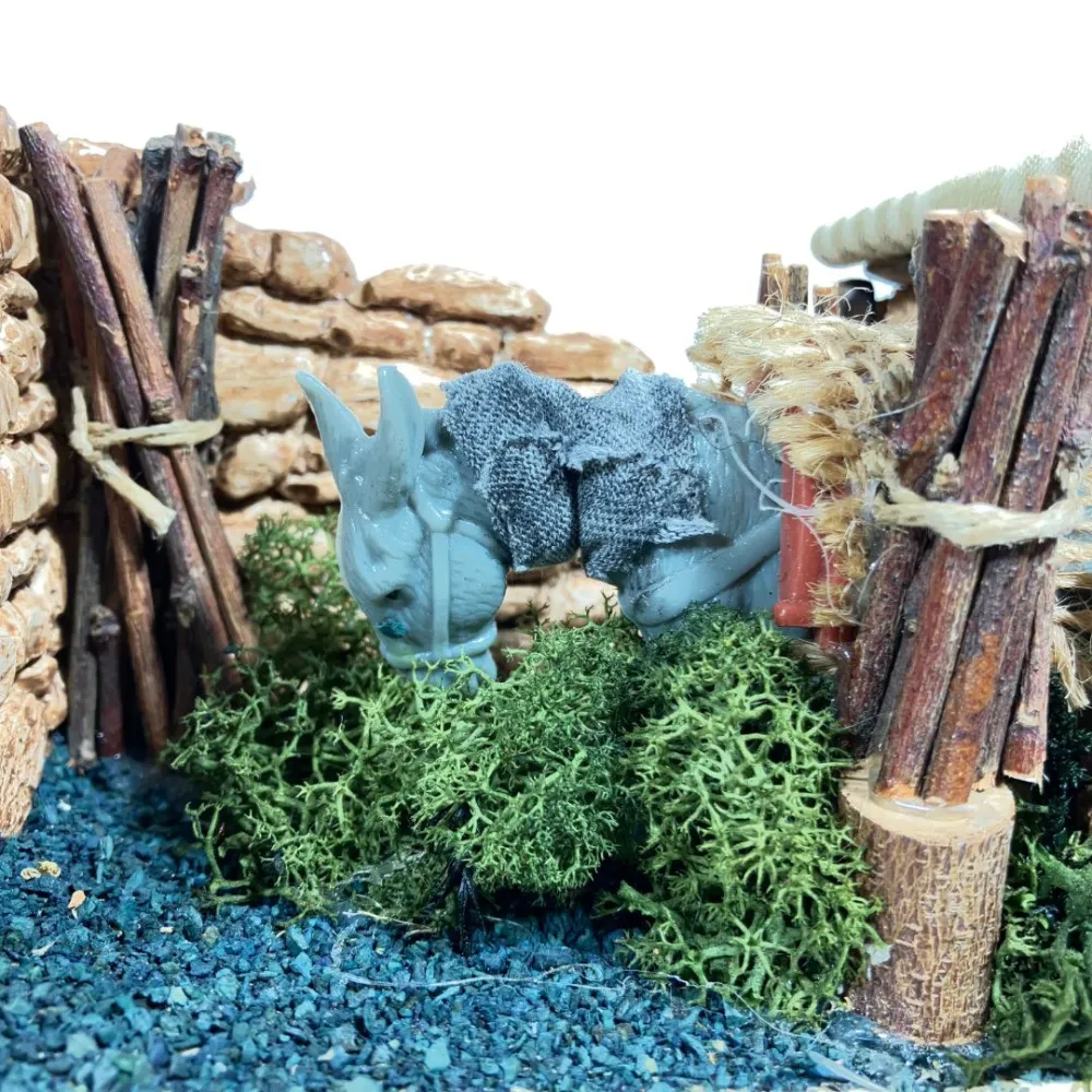 Animated Grazing Donkey for 10 cm Nativity Figures