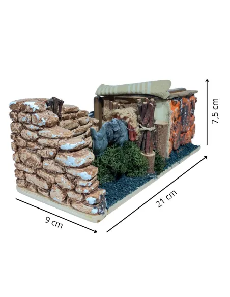 Asino che bruca in movimento per statue da 10 cm