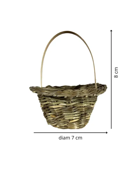 Cestino in vimini rustico con manico per statue da 30 cm