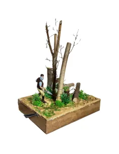 Boscaiolo abbatte albero 10 cm in movimento