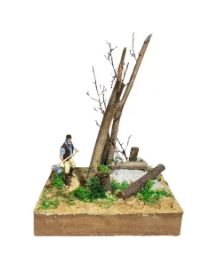 Animated 10 cm Oliver Woodcutter Felling a Tree 2