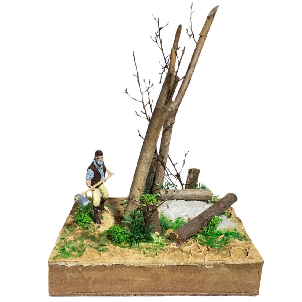 Boscaiolo abbatte albero 10 cm in movimento