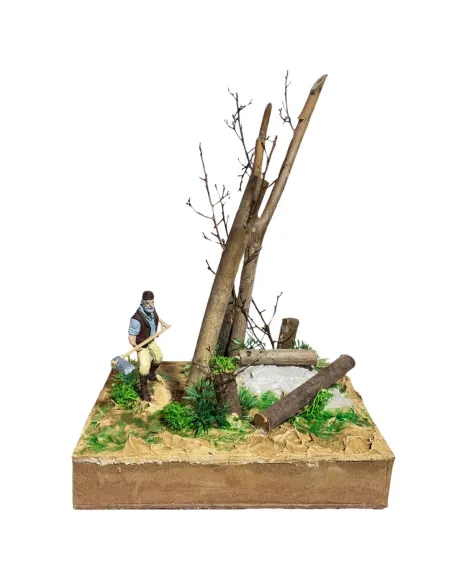 Boscaiolo abbatte albero 10 cm in movimento