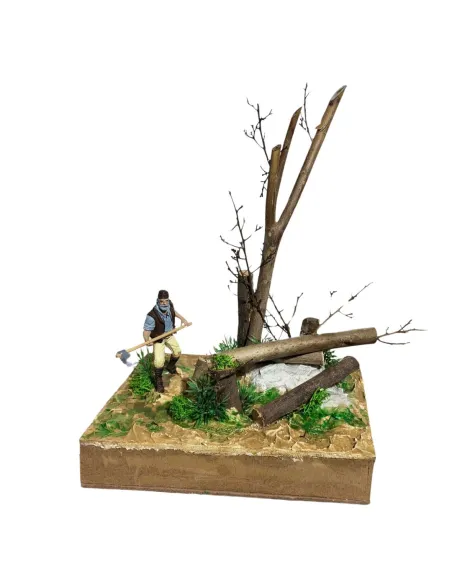 Boscaiolo abbatte albero 10 cm in movimento