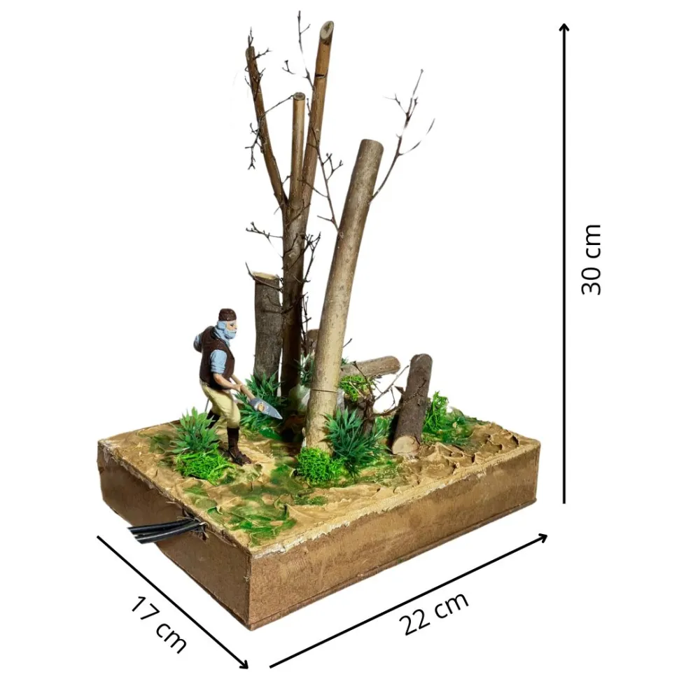 Boscaiolo abbatte albero 10 cm in movimento