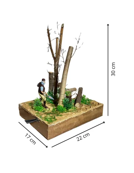 Boscaiolo abbatte albero 10 cm in movimento