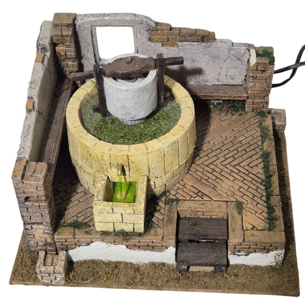 Animated Olive Mill for 10 cm Nativity Figures