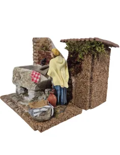 Animated 12 cm Landi Washerwoman with Working Wash Trough 2