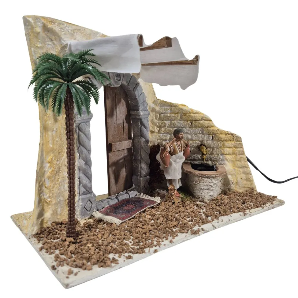 Animated 10 cm Landi Water Carrier with Working Fountain