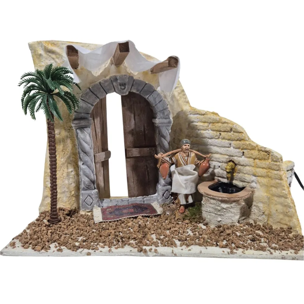 Animated 10 cm Landi Water Carrier with Working Fountain