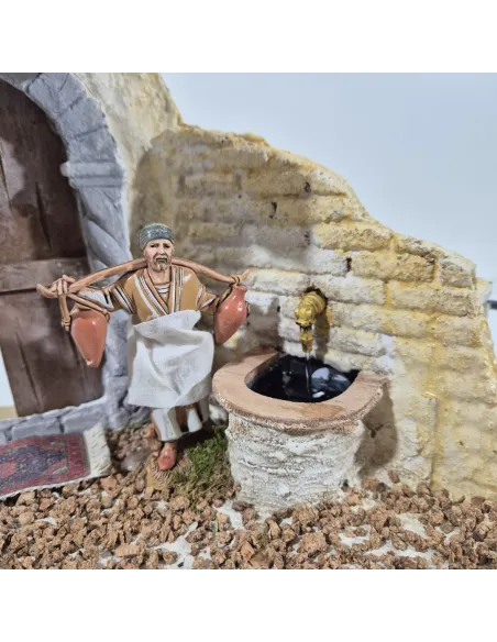 Portatore d'acqua Landi 10 cm con fontana funzionante in movimento