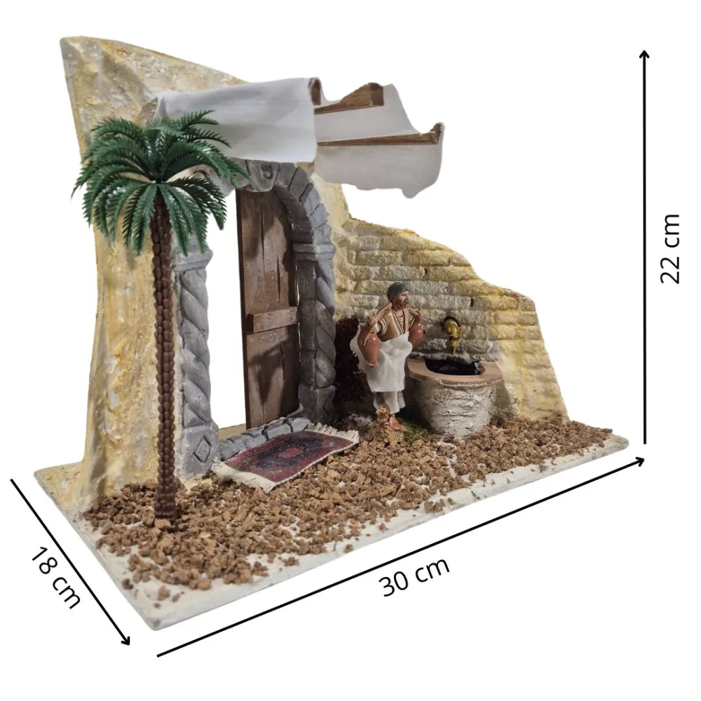 Animated 10 cm Landi Water Carrier with Working Fountain