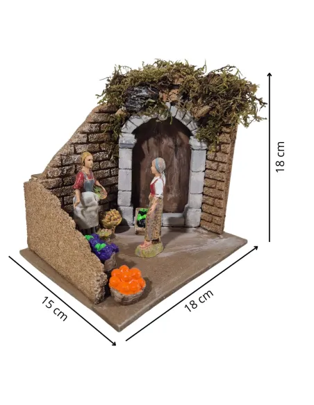 Ambientazione con fruttivendola Landi 10 cm in movimento