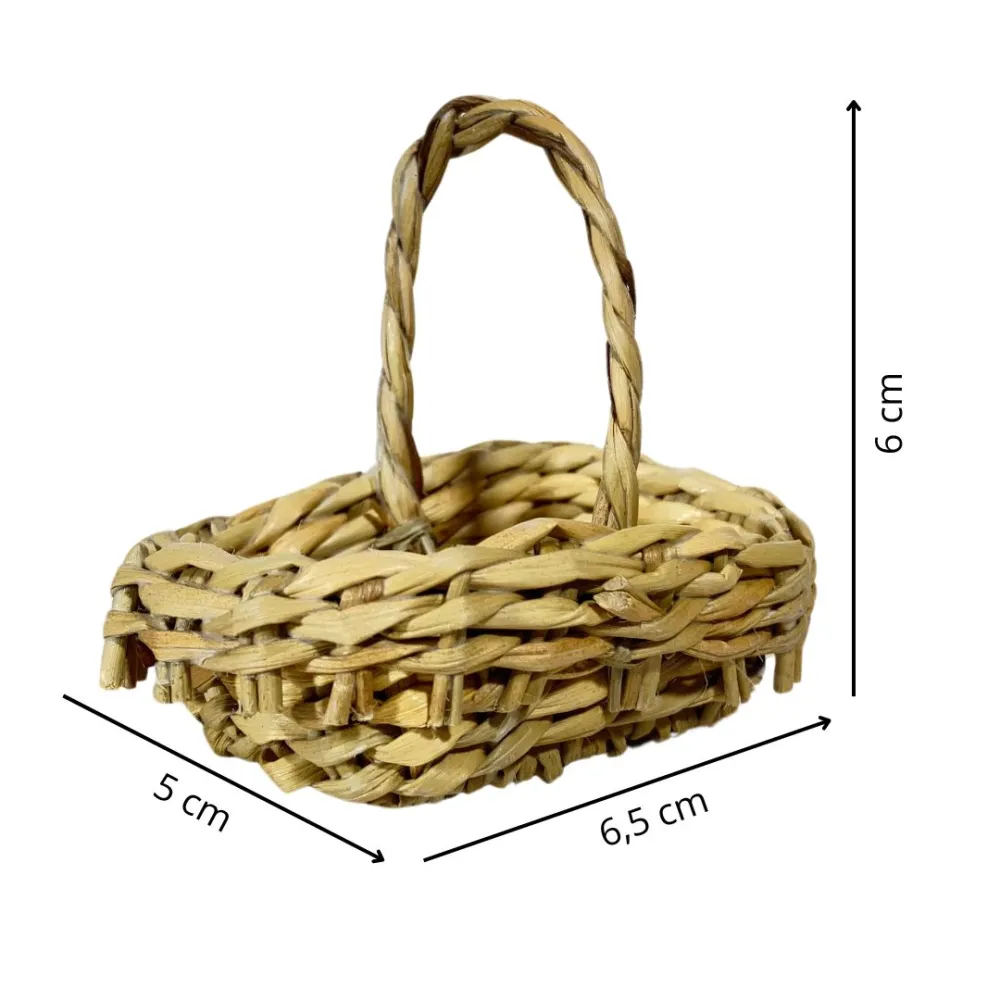 Rectangular Basket with Handle for 25–30 cm Nativity Figures