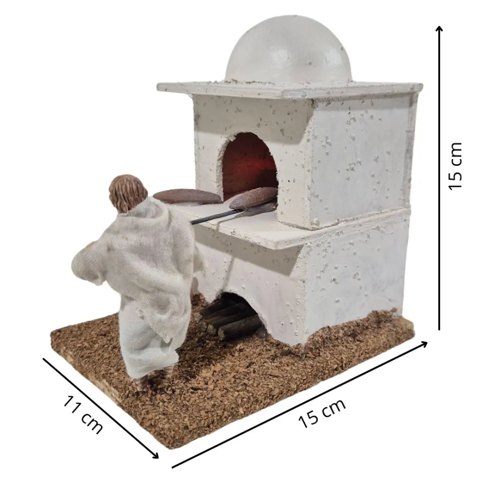 Animated 10 cm Landi Palestinian Baker with fire-effect