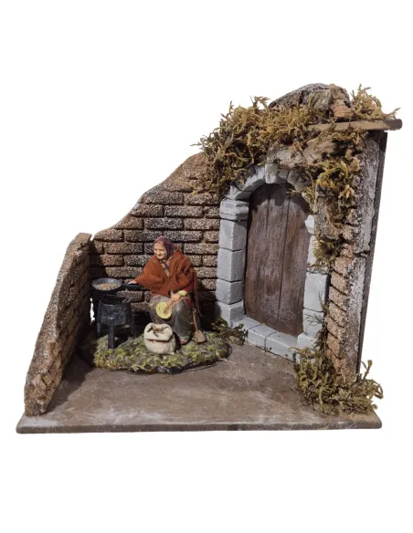 Animated 10 cm Landi Chestnut Roasting Scene