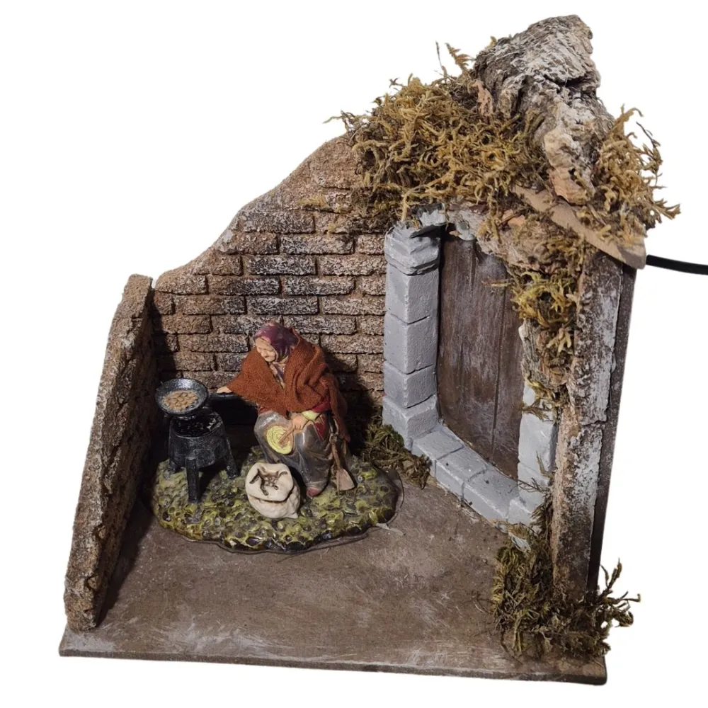 Animated 10 cm Landi Chestnut Roasting Scene