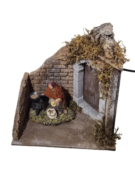 Animated 10 cm Landi Chestnut Roasting Scene
