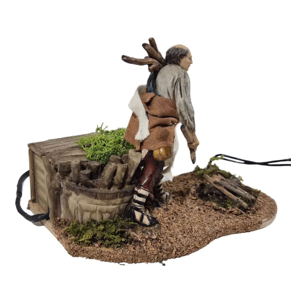 Animated 12 cm Landi Woodcutter with Fire
