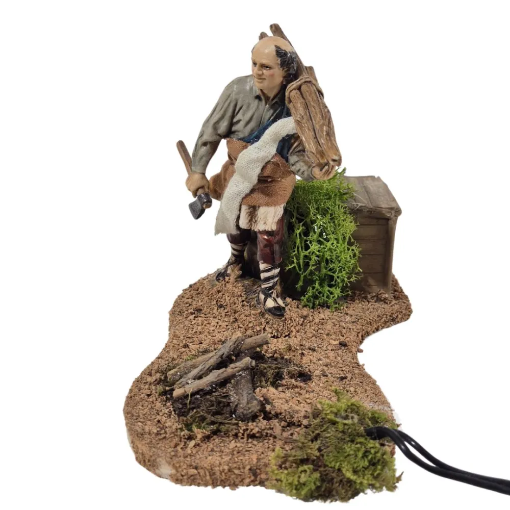 Animated 12 cm Landi Woodcutter with Fire