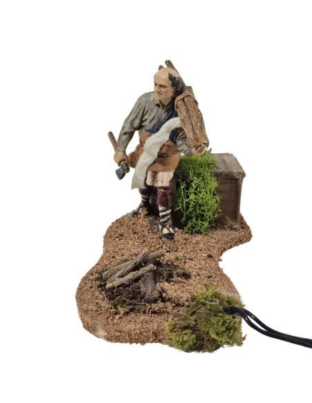 Animated 12 cm Landi Woodcutter with Fire