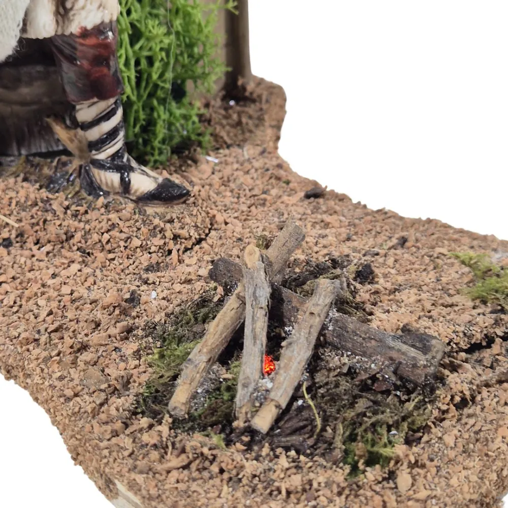 Animated 12 cm Landi Woodcutter with Fire