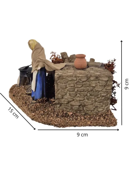 Animated 8 cm Landi Woman Roasting Chestnuts