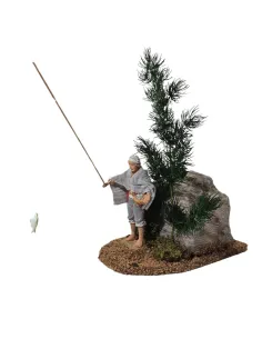 Pescatore Landi con cappello 10 cm in movimento