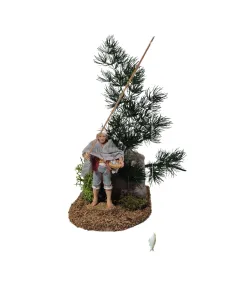 Pescatore Landi con cappello 10 cm in movimento 2