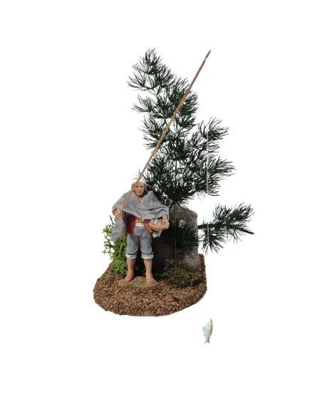 Pescatore Landi con cappello 10 cm in movimento