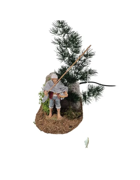 Pescatore Landi con cappello 10 cm in movimento