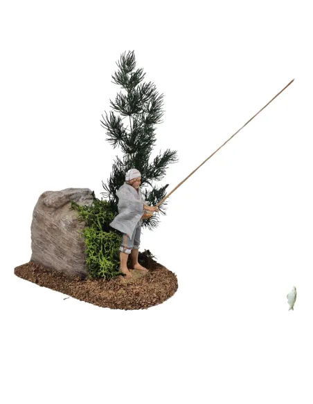 Pescatore Landi con cappello 10 cm in movimento