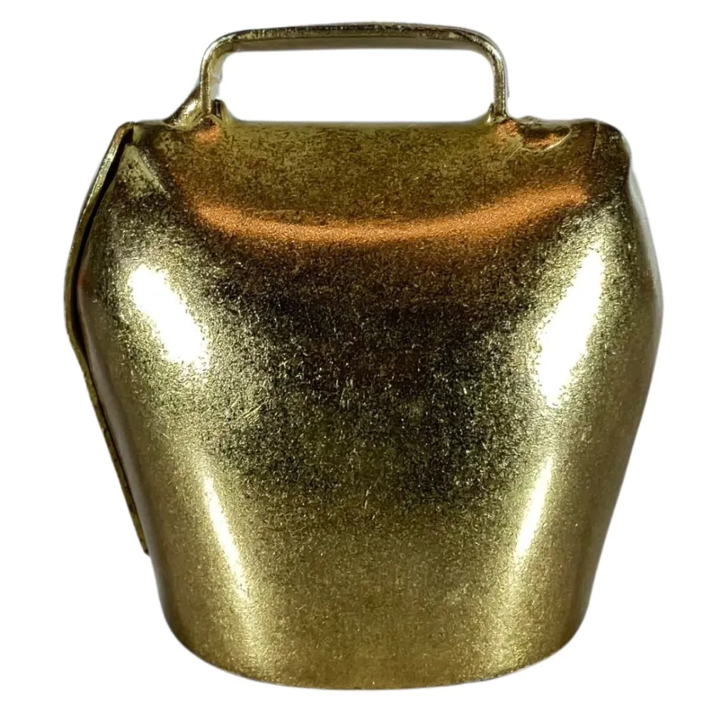 Brass-Finished Metal Cowbell for 30–40 cm Nativity Figures