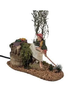 Animated 10 cm Landi Hoeing Farmer