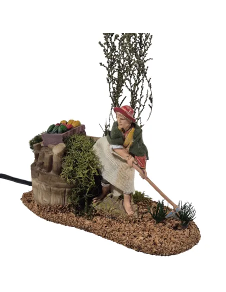 Animated 10 cm Landi Hoeing Farmer