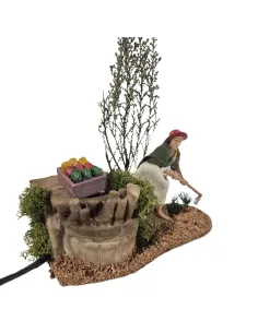 Animated 10 cm Landi Hoeing Farmer 2