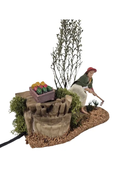 Animated 10 cm Landi Hoeing Farmer