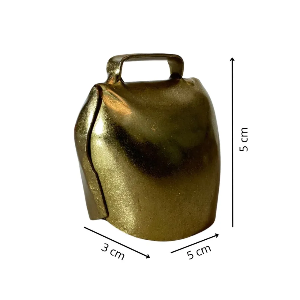 Brass-Finished Metal Cowbell for 30–40 cm Nativity Figures