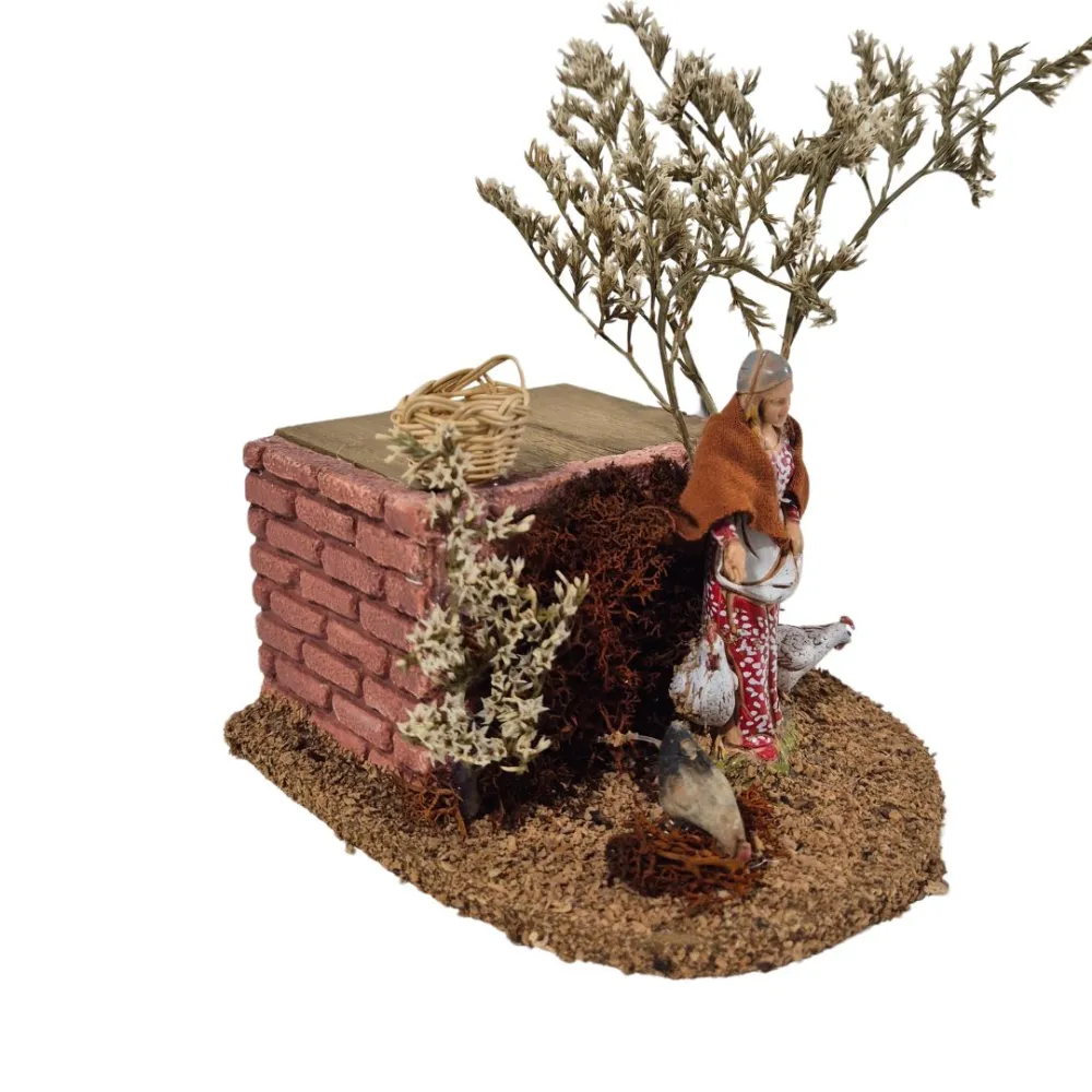 Animated 10 cm Landi Woman with Hen